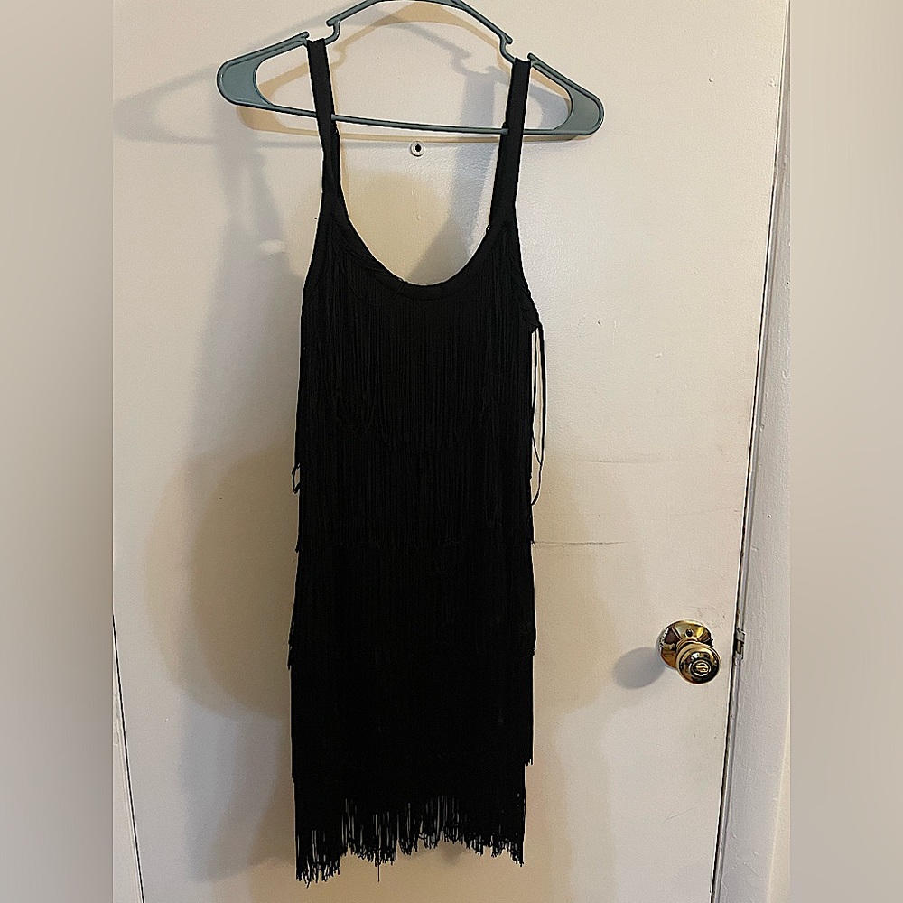 Forever 21 Black Fringe Mini Dress